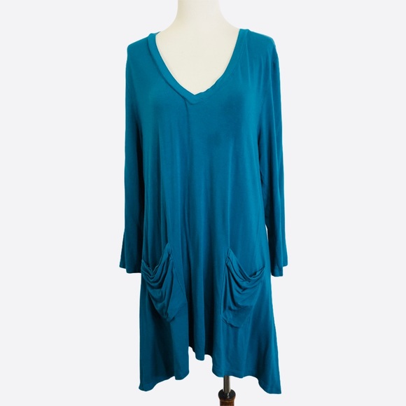 Logo by Lori Goldstein V-Neck Tunic Blue L